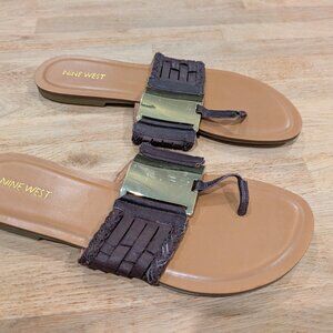 Women's Nine West Leather Sandals  - Size 9